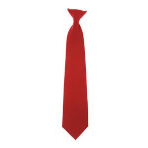 Yoko  Clip-On Unisex Classic Plain Formal Smart Tie (5 Colors) / Red